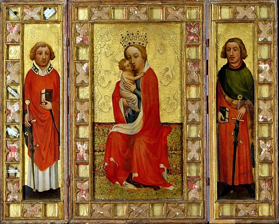 Madonna and Child with Saints Cyricus and Pancratius, c.1380 a Aachen Master