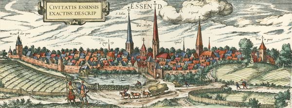 Essen, View 1581 , Braun a. Hogenberg a Braun u. Hogenberg