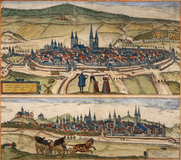 Halberstadt and Quedlinburg a Braun u. Hogenberg
