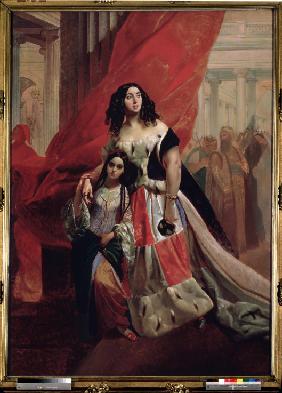 Portrait of Countess Julia Samoilova with her stepdaughter Amazillia Pacini