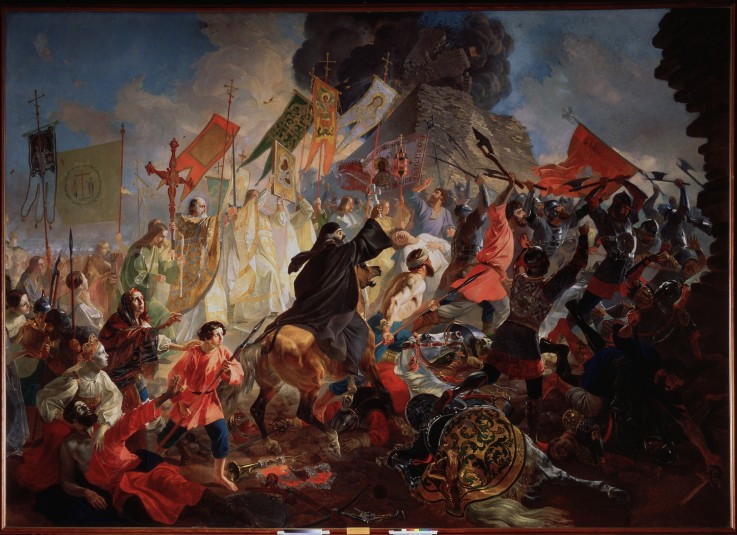 The Siege of Pskov by Stephen Báthory in 1581 a Brüllow