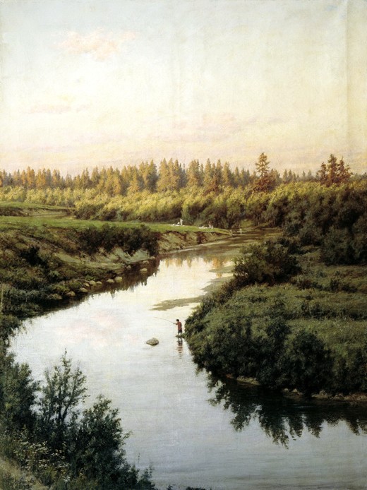 River landscape a Brüllow