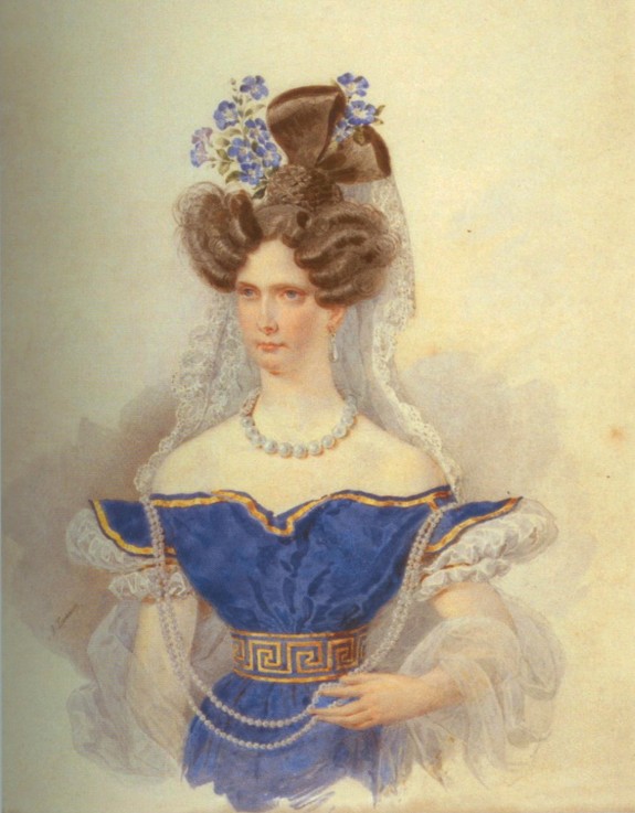 Portrait of Empress Alexandra Fyodorovna (Charlotte of Prussia), Emperor's Nicholas I. wife (1798-18 a Brüllow