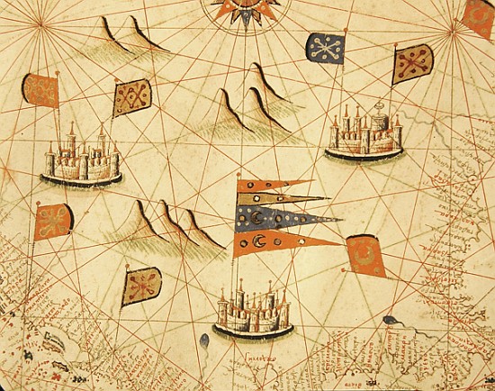 The coast of Tunisia and the Gulf of Gabes, from a nautical atlas of the Mediterranean and Middle Ea a Calopodio da Candia