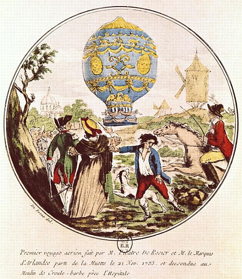 The First Aerial Voyage Monsieur Francois Pilatre de Rozier (1754-85) and the Marquis of Arlandes (1 a De Frene