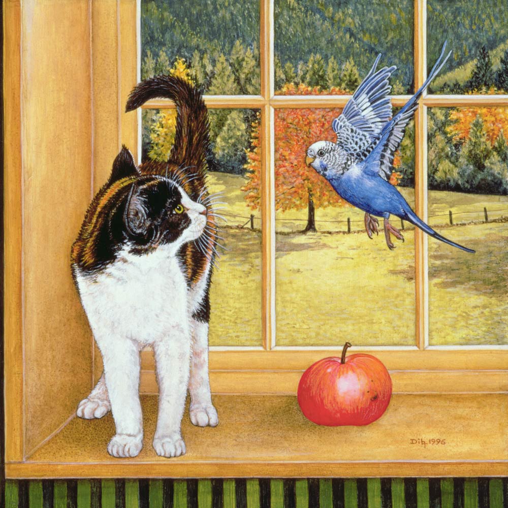 Bird-Watching, 1996 (acrylic on panel)  a Ditz 
