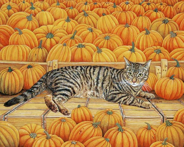 The Pumpkin-Cat, 1995 (acrylic on panel)  a Ditz 