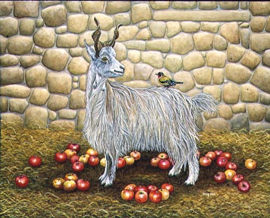The Apple-Goat, 1995 (acrylic pn panel)  a Ditz 