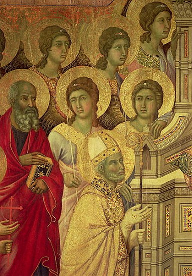Maesta: Santi (particolare) a Duccio di Buoninsegna