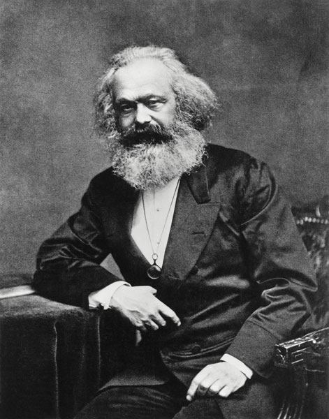 Portrait of Karl Marx (1818-1893) (b/w photo)  a English Photographer