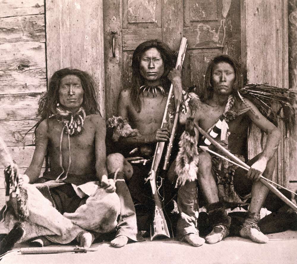 Spokane Indians, 1861 (b/w photo)  a English Photographer