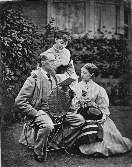 Charles Dickens with two of his daughters, c.1865 a English Photographer