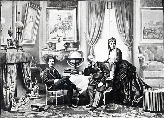 Emperor Napoleon III with Empress Eugenie and the prince Imperial at Camden Place, Chislehurst in 18 a English Photographer