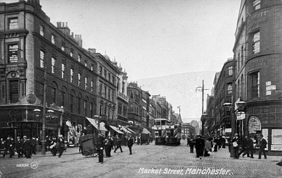 Market Street, Manchester, c.1910 a English Photographer