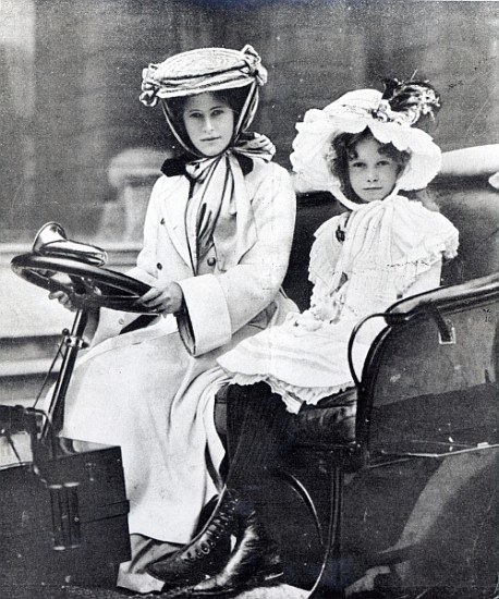 Millicent, Duchess of Sutherland and her daughter at the first meeting of the Ladies Automobile Club a English Photographer