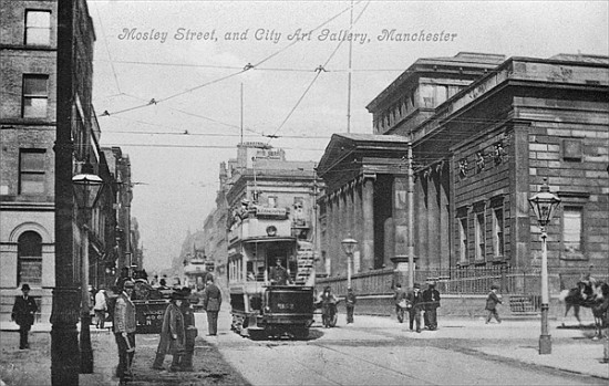 Mosley Street, and City Art Gallery, Manchester, c.1910 a English Photographer