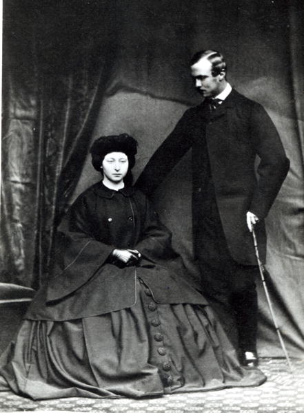 Princess Alice and Prince Ludwig of Hesse, 1860 (b/w photo)  a English Photographer