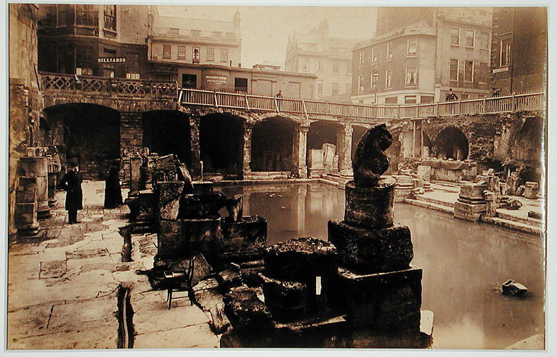 The Great Roman Bath, Bath (b/w photo)  a English Photographer