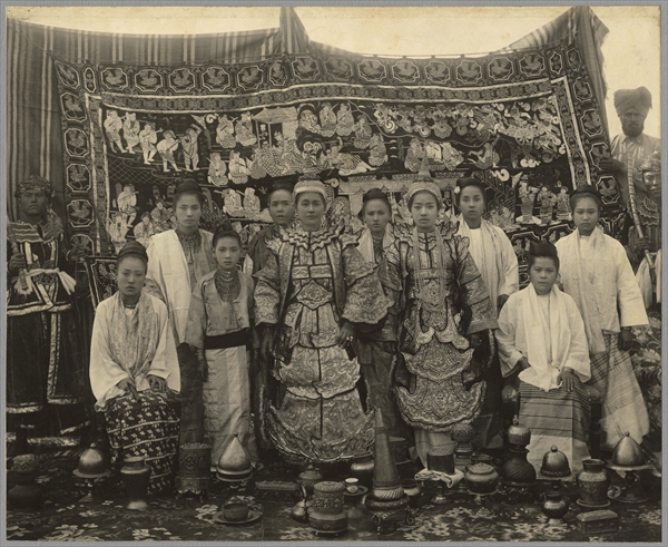 Theatre company, Burma, c.1910 (b/w photo)  a English Photographer