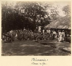 Burmese dancers celebrating, Burma, late 19th century