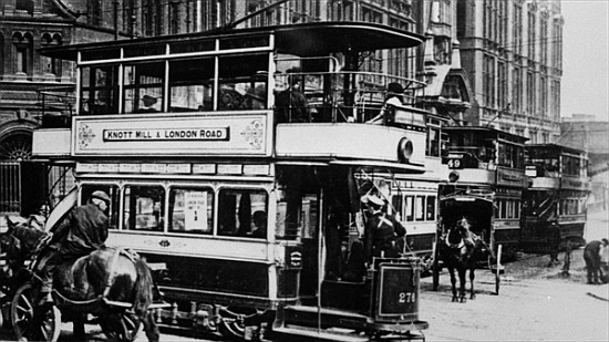 Trams in Manchester, c.1900 a English Photographer