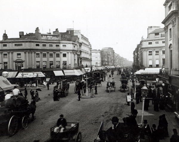 View down Oxford Street, London, c.1890 (b/w photo)  a English Photographer