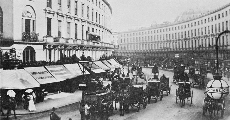 View of Regent Street, c.1884 (b/w photo)  a English Photographer