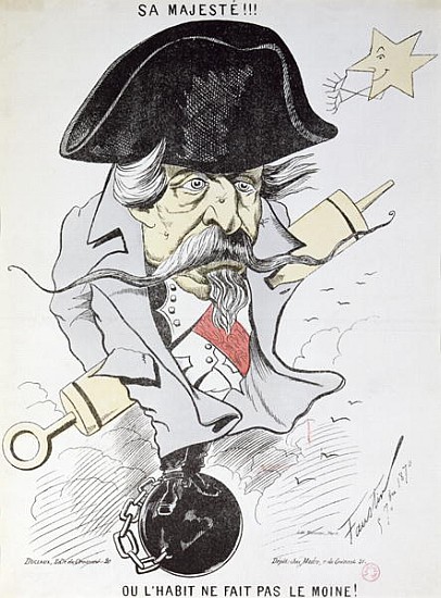 Sa Majeste!!! Ou l''habit ne fait pas le moine!'', caricature of Louis-Napoleon Bonaparte (1808-73)  a Faustin (Faustin Betbeder)