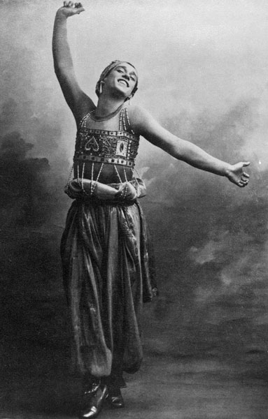 Vaslav Nijinsky in the role of the Black Slave from ''Scheherazade'', 1910 (b/w photo)  a French Photographer
