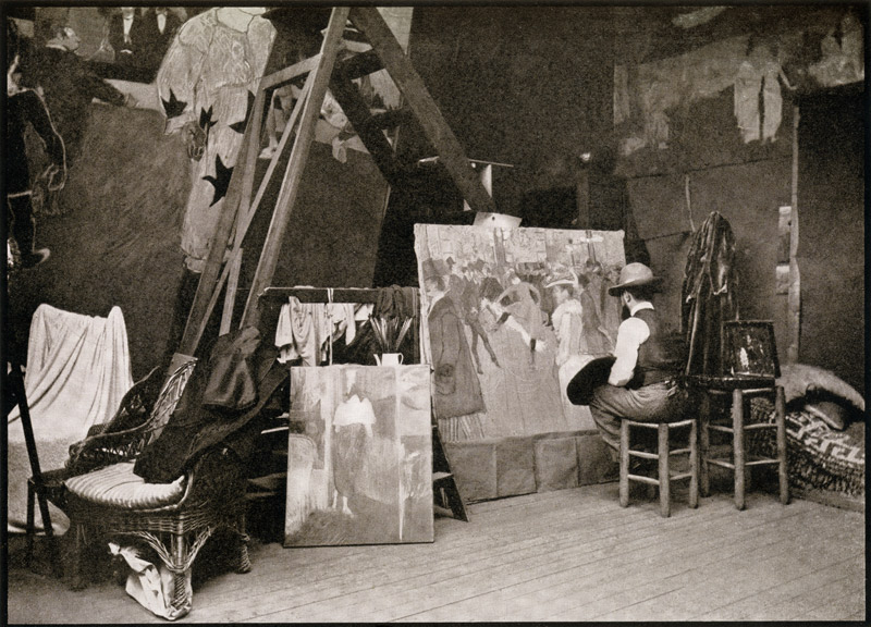 Toulouse-Lautrec in his studio in Rue Caulaincourt, from ''Toulouse-Lautrec'' by Gerstle Mack, publi a French Photographer
