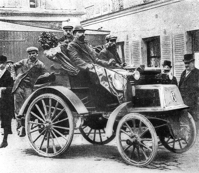 A Panhard-Levassor car winning the first prize, 1891 (b/w photo)  a French Photographer