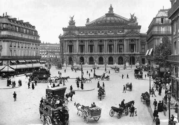 General view of the Paris Opera House, late 19th century (b/w photo)  a French Photographer