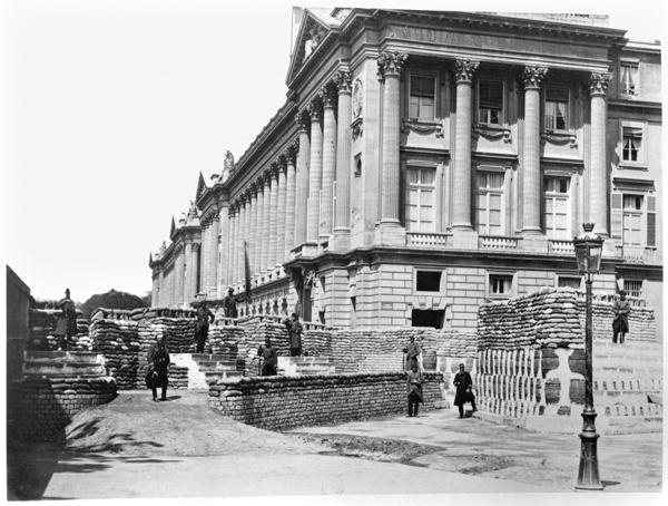 Barricade during the Commune of Paris, at the corner of Rue de Rivoli and Place de la Concorde, 1871 a French Photographer