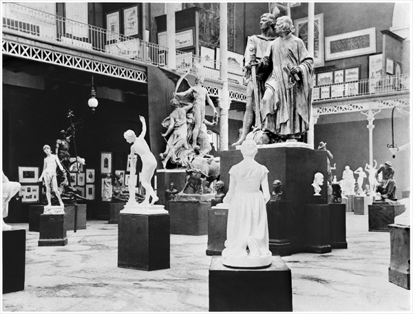 Belgian Fine Arts at the Universal Exhibition, Paris, 1889, (b/w photo)  a French Photographer
