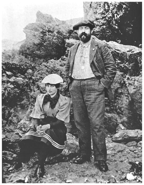 Colette (1873-1954) and Willy (1859-1931) at Belle-Ile, summer 1894 (b/w photo)  a French Photographer