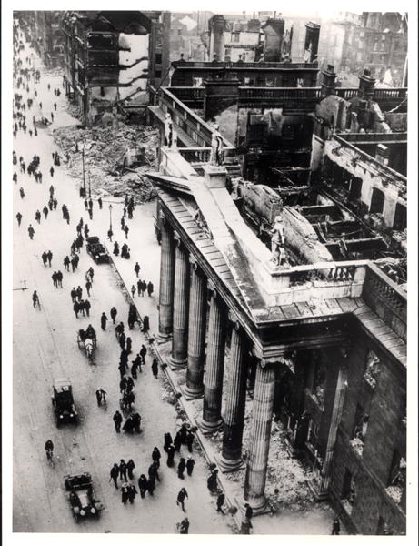 The Dublin General Post Office after the Easter Uprising of 1916 (b/w photo)  a French Photographer