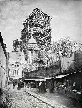 The Construction ot the Sacre Coeur in Montmartre, c.1885-90 (b/w photo) 