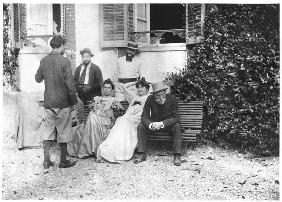 The day after the funeral of Stephane Mallarme (1842-98) September 1898 (b/w photo) 