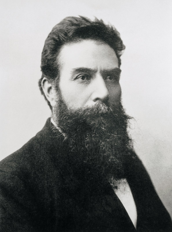 Wilhelm Konrad Roentgen (1845-1923) c.1896 (b/w photo)  a Fotografo Tedesco