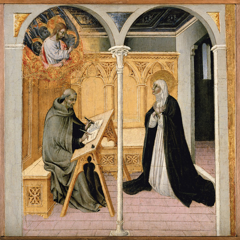 St. Catherine of Siena Dictating Her Dialogues a Giovanni di Paolo di Grazia
