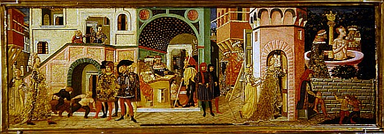 The Story of Susanna, front panel of a wedding chest, c.1450 a Giovanni di Ser Giovanni(Lo Scheggia)