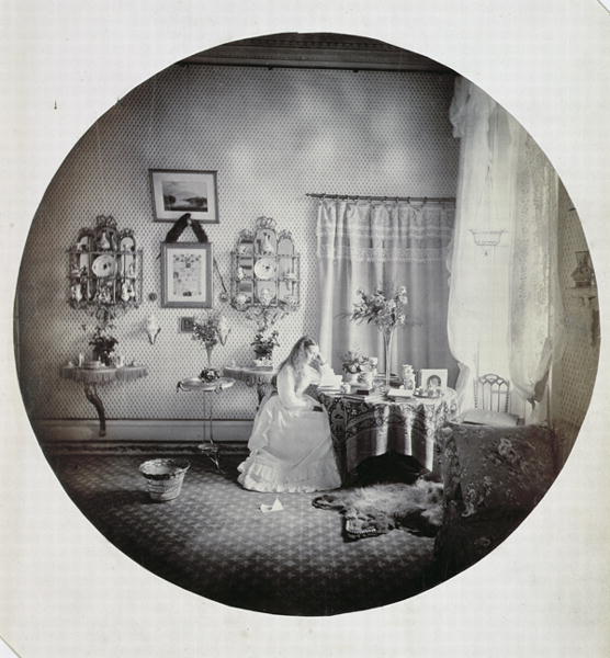 Interior of Muckross House, c.1865 (albumen print)  a Irish Photographer (19th Century)