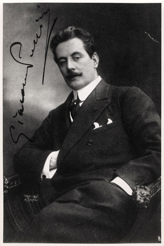 Giacomo Puccini (1858-1924) (b/w photo)  a Italian Photographer