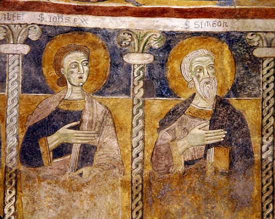Detail of St. John the Evangelist and St. Simon a Scuola Italiana