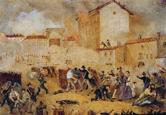 Fighting at Porta Tosa during the Five Days of Milan a Scuola Italiana