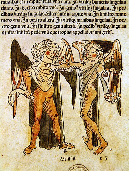 Gemini (the Twins) an illustration from the ''Poeticon Astronomicon'' C.J. Hyginus, Venice a Scuola Italiana