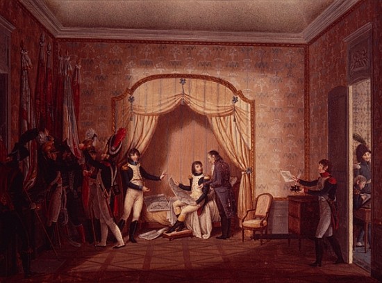 General de Marmont shows Bonaparte the captured flags of Montenetto and Cossaria a Scuola Italiana