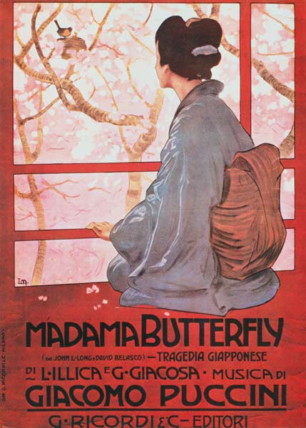 Locandina di ''Madame Butterfly'' Giacomo Puccini (1858-1924) a Scuola Italiana