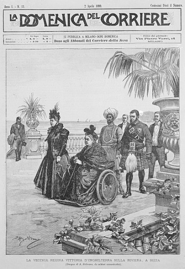 Queen Victoria on the Italian Riviera, frontcover of ''La Domenica del Corriere'', 2nd April 1899 a Scuola Italiana