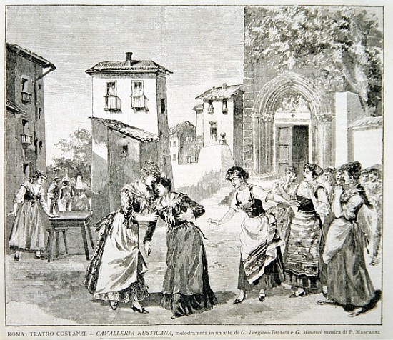 Scene from the opera ''Cavalleria rusticana'',  by Pietro Mascagni (1863-1945) a Scuola Italiana